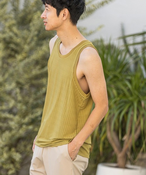 CALL&RESPONSE（コールアンドレスポンス）の「mta465-トタンリブ-タンクトップ（タンクトップ・メンズ・ホワイト/カーキ/ブラック/ベージュ/パープル・2/4）」の12枚目の写真