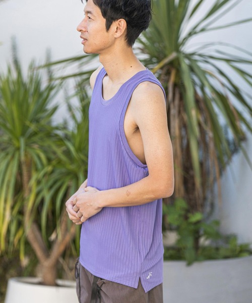 CALL&RESPONSE（コールアンドレスポンス）の「mta465-トタンリブ-タンクトップ（タンクトップ・メンズ・ホワイト/カーキ/ブラック/ベージュ/パープル・2/4）」の7枚目の写真