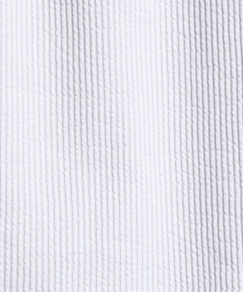 HIDEAWAYS NICOLE（ハイダウェイニコル）の「ナローサッカーストライプ長袖Vネック（Tシャツ/カットソー・メンズ・ホワイト×ブラック/オフホワイト/ブラック・MEDIUM/LARGE/X-LARGE）」の9枚目の写真