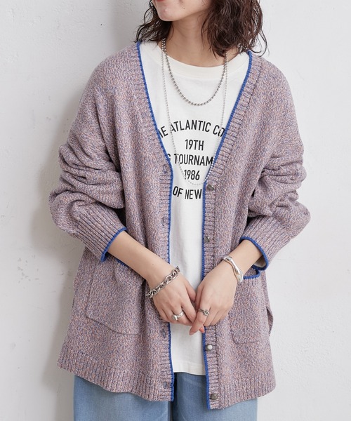 CIAOPANIC TYPY（チャオパニックティピー）の「□カラーメランジニットカーディガン（カーディガン/ボレロ・レディース・ピンク/ブルー/アイボリー・ONE SIZE）」の3枚目の写真