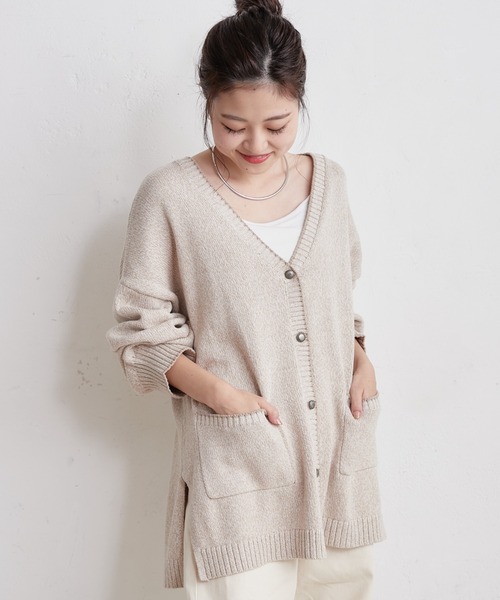 CIAOPANIC TYPY（チャオパニックティピー）の「□カラーメランジニットカーディガン（カーディガン/ボレロ・レディース・ピンク/ブルー/アイボリー・ONE SIZE）」の4枚目の写真