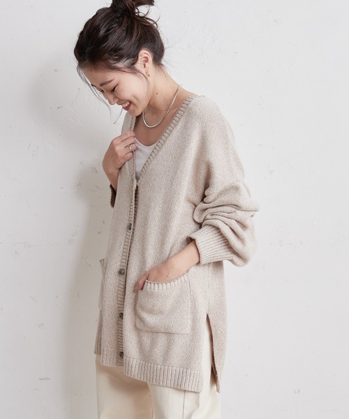 CIAOPANIC TYPY（チャオパニックティピー）の「□カラーメランジニットカーディガン（カーディガン/ボレロ・レディース・ピンク/ブルー/アイボリー・ONE SIZE）」の5枚目の写真