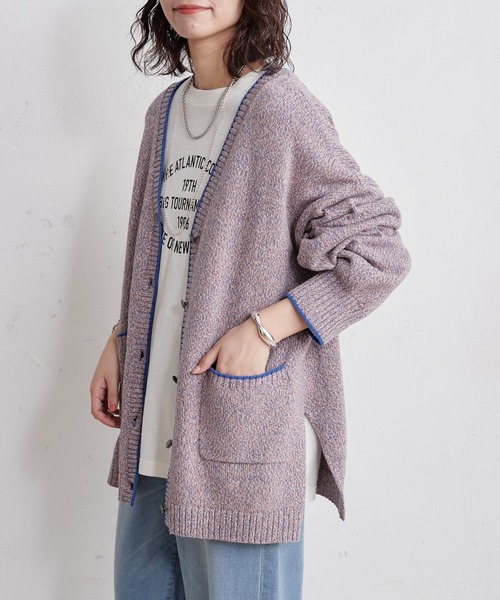 CIAOPANIC TYPY（チャオパニックティピー）の「□カラーメランジニットカーディガン（カーディガン/ボレロ・レディース・ピンク/ブルー/アイボリー・ONE SIZE）」の13枚目の写真