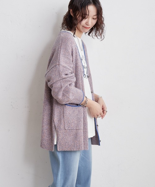 CIAOPANIC TYPY（チャオパニックティピー）の「□カラーメランジニットカーディガン（カーディガン/ボレロ・レディース・ピンク/ブルー/アイボリー・ONE SIZE）」の15枚目の写真