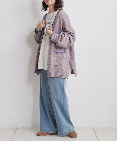 CIAOPANIC TYPY（チャオパニックティピー）の「□カラーメランジニットカーディガン（カーディガン/ボレロ・レディース・ピンク/ブルー/アイボリー・ONE SIZE）」の17枚目の写真