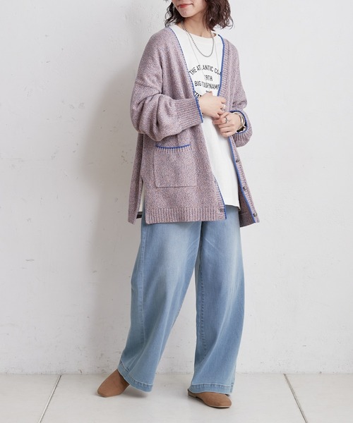 CIAOPANIC TYPY（チャオパニックティピー）の「□カラーメランジニットカーディガン（カーディガン/ボレロ・レディース・ピンク/ブルー/アイボリー・ONE SIZE）」の19枚目の写真