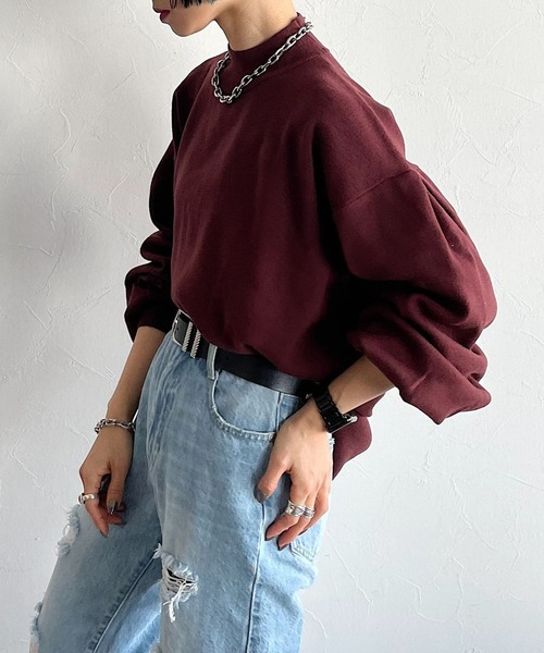 PAGEBOY(ページボーイ)の「ハイネックボリュームプルオーバー(ニット/セーター・レディース・パープル/ブラウン/オフホワイト/グレイッシュベージュ/ブルー系その他/グリーン系その他7/ブラック・FREE)」の10枚目の写真