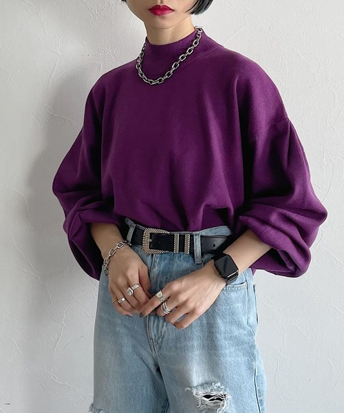 PAGEBOY(ページボーイ)の「ハイネックボリュームプルオーバー(ニット/セーター・レディース・パープル/ブラウン/オフホワイト/グレイッシュベージュ/ブルー系その他/グリーン系その他7/ブラック・FREE)」の13枚目の写真