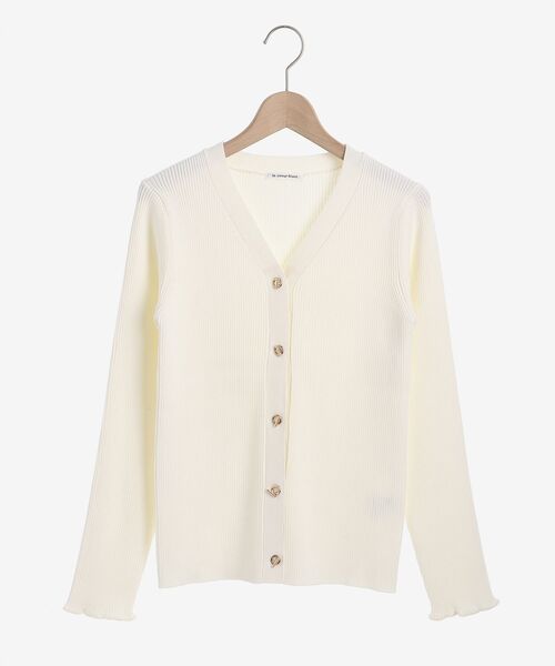 le.coeur blanc(ルクールブラン)の「ハトメ付きリブニットカーディガン(カーディガン/ボレロ・レディース・アイボリー/ホワイト系その他/イエロー/ネイビー・38)」の5枚目の写真