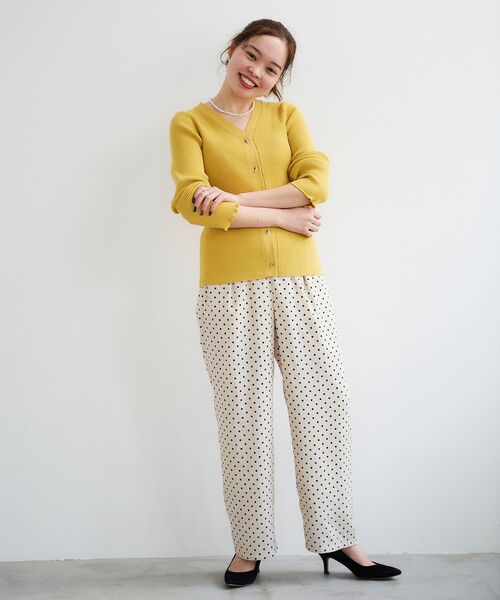 le.coeur blanc(ルクールブラン)の「ハトメ付きリブニットカーディガン(カーディガン/ボレロ・レディース・アイボリー/ホワイト系その他/イエロー/ネイビー・38)」の18枚目の写真