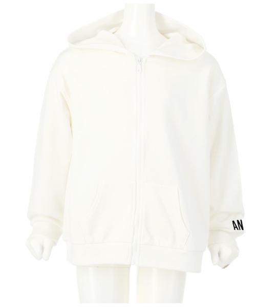 ANAP kids（アナップキッズ）の「8色展開ミニ裏毛パーカー（パーカー・キッズ・ライトグレー/ベージュ/オフホワイト/ピンク/オレンジ/ブルー/ラベンダー/イエロー×グリーン・90cm/110cm/100cm/120cm/130cm）」の17枚目の写真