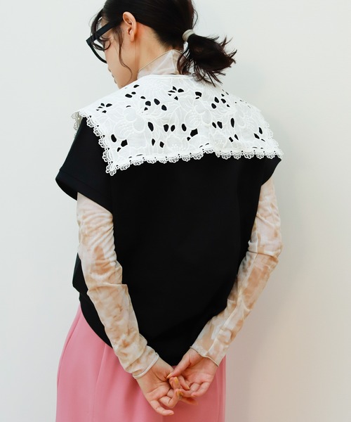 Birthday room(バースデイルーム)の「コットンレース付け襟(付け襟・レディース・ホワイト・FREE)」の4枚目の写真