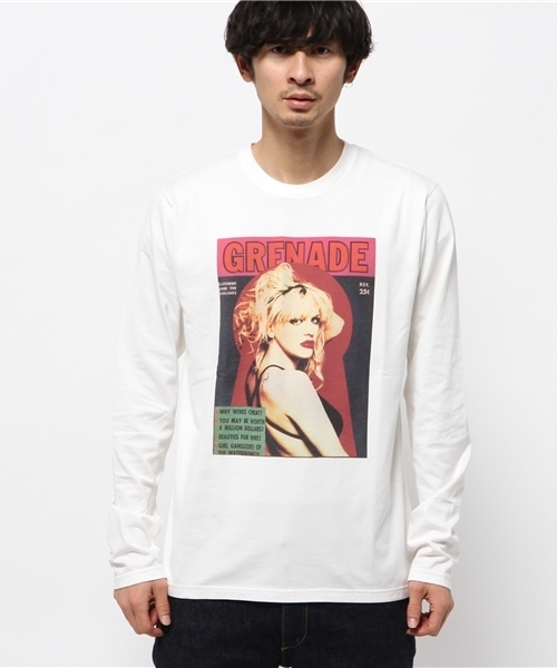 HYSTERIC GLAMOUR（ヒステリックグラマー）の「CL/MAGAZINE COVER pt T-SH（Tシャツ/カットソー・メンズ・ホワイト/ピンク/ブラック・SMALL/MEDIUM/LARGE）」の4枚目の写真