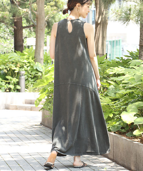 Simplicite（サンプリシテ）の「snowウォッシュアメスリワンピース（ワンピース・レディース・ブラック/ブラウン・FREE）」の6枚目の写真