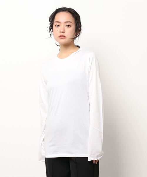 WALANCE（ワランス）の「オーガニックコットンジャージートップス/WALANCE（Tシャツ/カットソー・レディース・アイボリー/ホワイト/スミクロ/サンドベージュ/セージグリーン・MEDIUM）」の2枚目の写真
