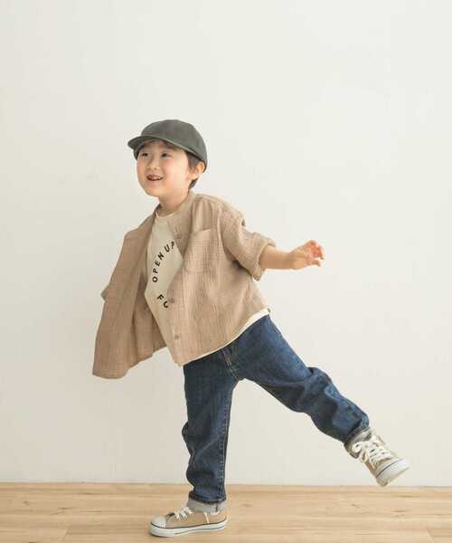 URBAN RESEARCH DOORS(アーバンリサーチドアーズ)の「Wガーゼバンドカラーシャツ(KIDS)(シャツ/ブラウス・キッズ・ベージュ/ブルー・135/105/120)」の22枚目の写真