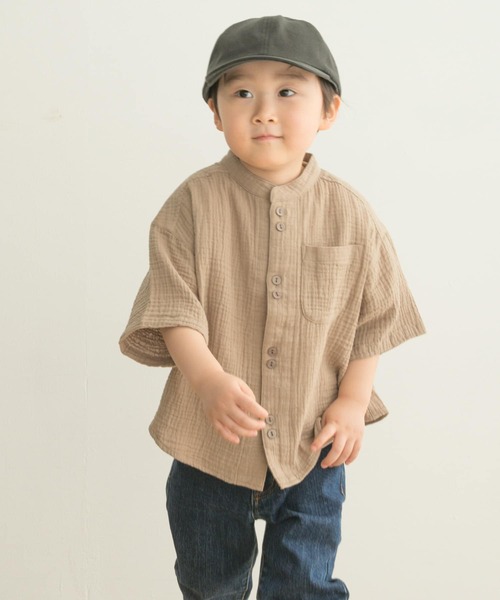 URBAN RESEARCH DOORS(アーバンリサーチドアーズ)の「Wガーゼバンドカラーシャツ(KIDS)(シャツ/ブラウス・キッズ・ベージュ/ブルー・135/105/120)」の21枚目の写真