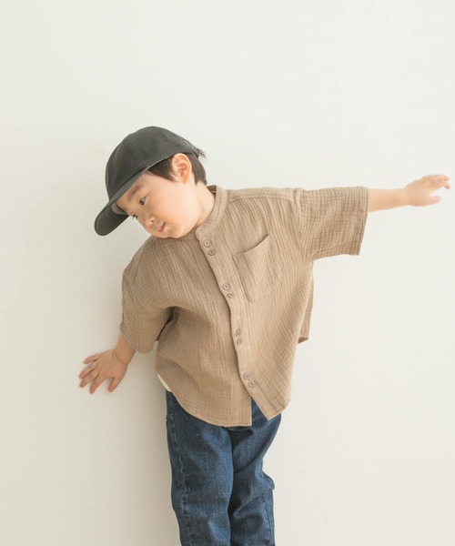URBAN RESEARCH DOORS(アーバンリサーチドアーズ)の「Wガーゼバンドカラーシャツ(KIDS)(シャツ/ブラウス・キッズ・ベージュ/ブルー・135/105/120)」の20枚目の写真
