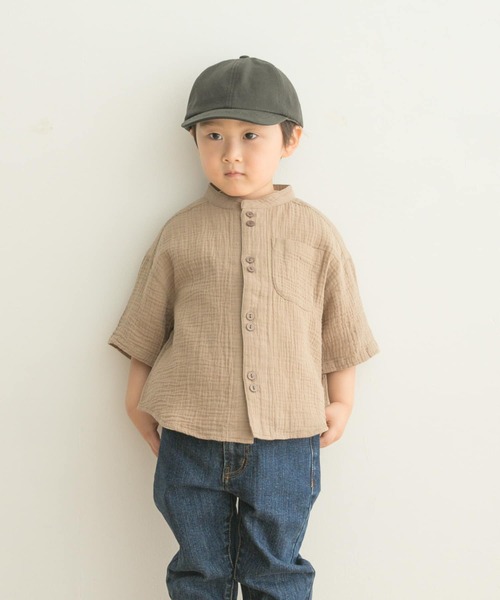 URBAN RESEARCH DOORS(アーバンリサーチドアーズ)の「Wガーゼバンドカラーシャツ(KIDS)(シャツ/ブラウス・キッズ・ベージュ/ブルー・135/105/120)」の19枚目の写真