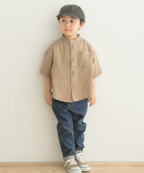 URBAN RESEARCH DOORS(アーバンリサーチドアーズ)の「Wガーゼバンドカラーシャツ(KIDS)(シャツ/ブラウス・キッズ・ベージュ/ブルー・135/105/120)」の18枚目の写真