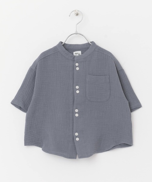 URBAN RESEARCH DOORS(アーバンリサーチドアーズ)の「Wガーゼバンドカラーシャツ(KIDS)(シャツ/ブラウス・キッズ・ベージュ/ブルー・135/105/120)」の10枚目の写真