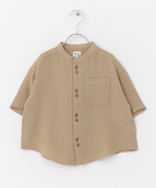 URBAN RESEARCH DOORS(アーバンリサーチドアーズ)の「Wガーゼバンドカラーシャツ(KIDS)(シャツ/ブラウス・キッズ・ベージュ/ブルー・135/105/120)」の9枚目の写真