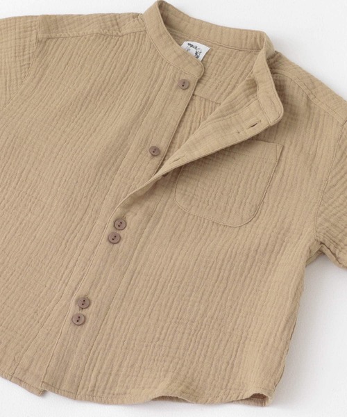 URBAN RESEARCH DOORS(アーバンリサーチドアーズ)の「Wガーゼバンドカラーシャツ(KIDS)(シャツ/ブラウス・キッズ・ベージュ/ブルー・135/105/120)」の8枚目の写真