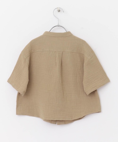 URBAN RESEARCH DOORS(アーバンリサーチドアーズ)の「Wガーゼバンドカラーシャツ(KIDS)(シャツ/ブラウス・キッズ・ベージュ/ブルー・135/105/120)」の6枚目の写真