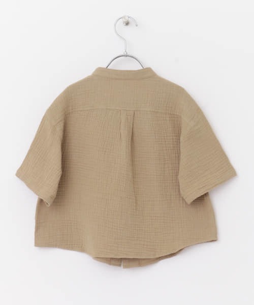 URBAN RESEARCH DOORS(アーバンリサーチドアーズ)の「Wガーゼバンドカラーシャツ(KIDS)(シャツ/ブラウス・キッズ・ベージュ/ブルー・135/105/120)」の4枚目の写真