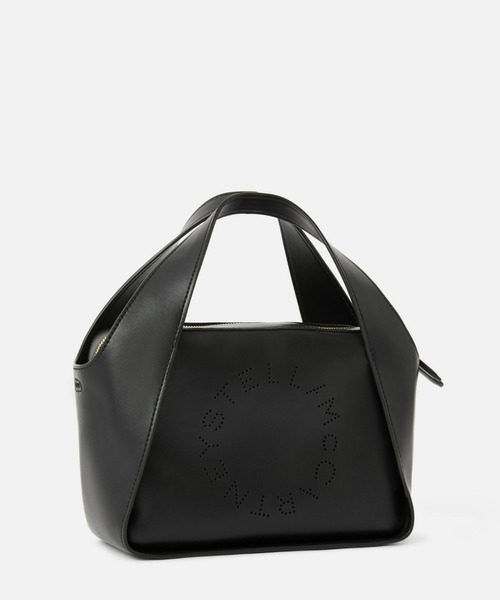 Stella McCartney ミディアムトートバッグ ブラック SS25 STELLA McCARTNEY（ステラマッカートニー）の「Stella Logo