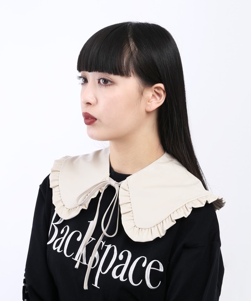 WC(ダブル シー)の「フェイクレザー付け襟(付け襟・レディース・ホワイト/ブラック・FREE)」の6枚目の写真