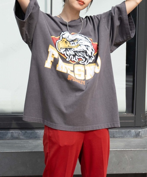 WEGO（ウィゴー）の「WEGO/ヘビーウエイト ピグメントロゴBIGT（Tシャツ/カットソー・メンズ・スミクロ/ブラック系その他/ブルー/カーキ・LARGE/MEDIUM）」の11枚目の写真