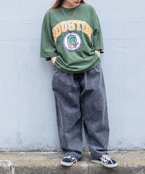 WEGO（ウィゴー）の「WEGO/ヘビーウエイト ピグメントロゴBIGT（Tシャツ/カットソー・メンズ・スミクロ/ブラック系その他/ブルー/カーキ・LARGE/MEDIUM）」の10枚目の写真