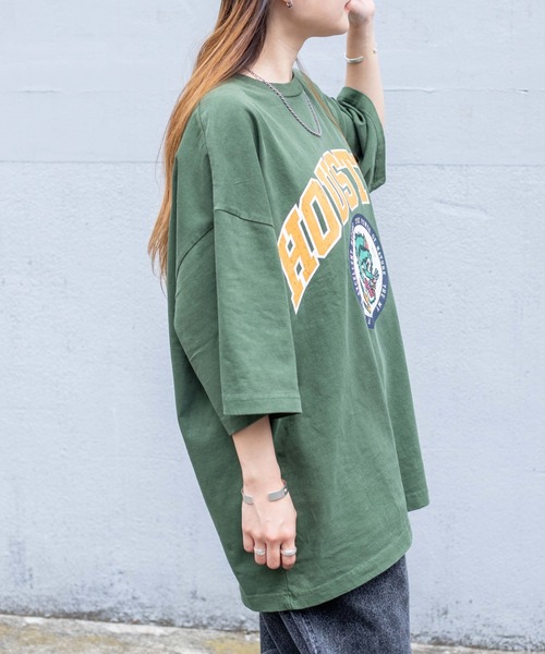 WEGO（ウィゴー）の「WEGO/ヘビーウエイト ピグメントロゴBIGT（Tシャツ/カットソー・メンズ・スミクロ/ブラック系その他/ブルー/カーキ・LARGE/MEDIUM）」の9枚目の写真