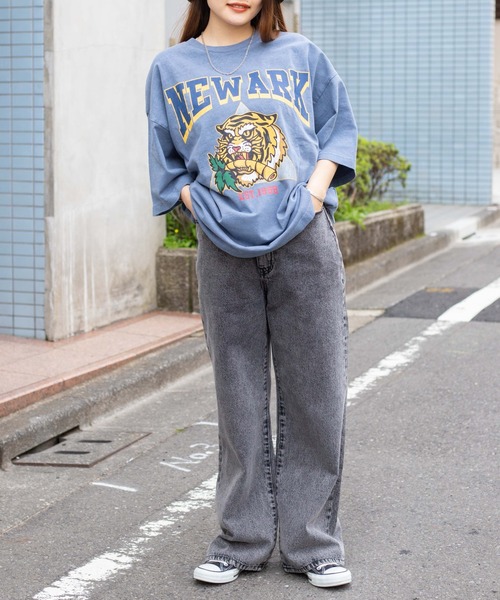 WEGO（ウィゴー）の「WEGO/ヘビーウエイト ピグメントロゴBIGT（Tシャツ/カットソー・メンズ・スミクロ/ブラック系その他/ブルー/カーキ・LARGE/MEDIUM）」の7枚目の写真