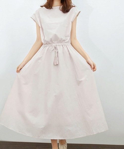 Doux Belle(ドゥーベル)の「フレンチ袖フレアワンピース(ワンピース・レディース・ライトブルー/ブラック/ダークグリーン/ベージュ/ネイビー/カーキ/オレンジ/グリーン・MEDIUM/LARGE/X-LARGE)」の15枚目の写真