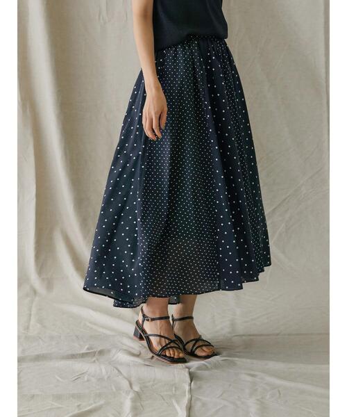 AMERICAN HOLIC（アメリカンホリック）の「切り替えフレアイレヘムスカート（スカート・レディース・ドット/ストライプ・L/M）」の6枚目の写真