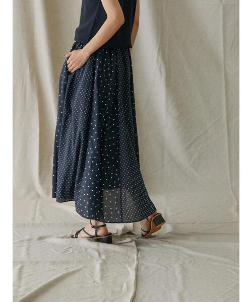 AMERICAN HOLIC（アメリカンホリック）の「切り替えフレアイレヘムスカート（スカート・レディース・ドット/ストライプ・L/M）」の7枚目の写真