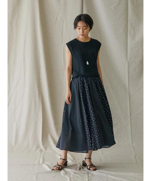 AMERICAN HOLIC（アメリカンホリック）の「切り替えフレアイレヘムスカート（スカート・レディース・ドット/ストライプ・L/M）」の9枚目の写真