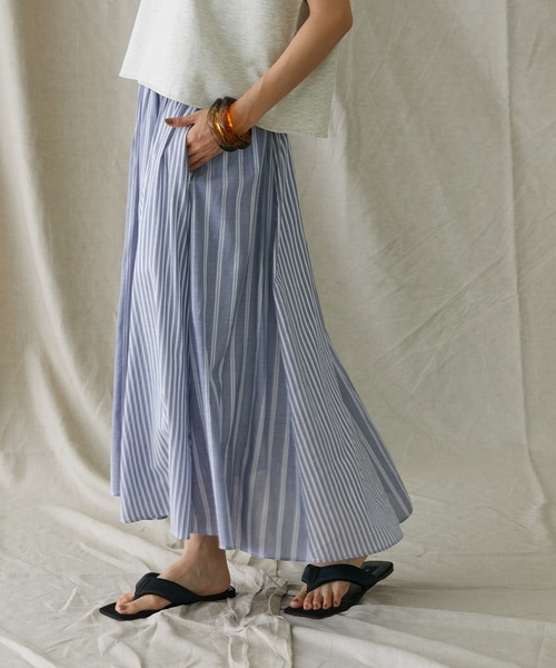 AMERICAN HOLIC（アメリカンホリック）の「切り替えフレアイレヘムスカート（スカート・レディース・ドット/ストライプ・L/M）」の2枚目の写真