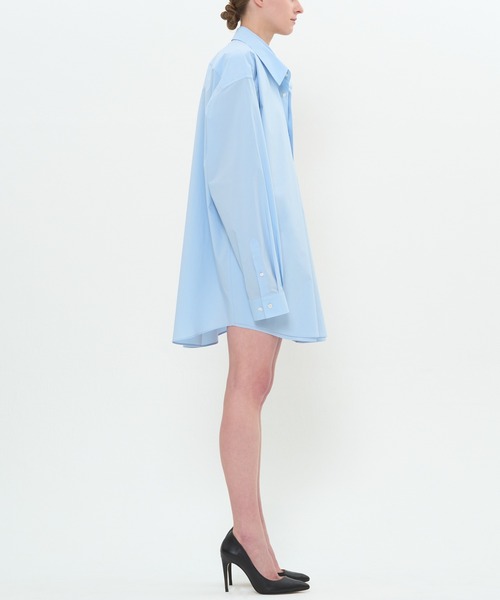 DRESSEDUNDRESSED(ドレスドアンドレスド)の「Layered Oversized Shirt(シャツ/ブラウス・メンズ・ホワイト/ブラック/サックスブルー・2/4/3)」の10枚目の写真