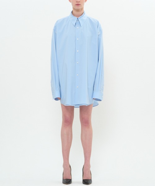 DRESSEDUNDRESSED(ドレスドアンドレスド)の「Layered Oversized Shirt(シャツ/ブラウス・メンズ・ホワイト/ブラック/サックスブルー・2/4/3)」の12枚目の写真