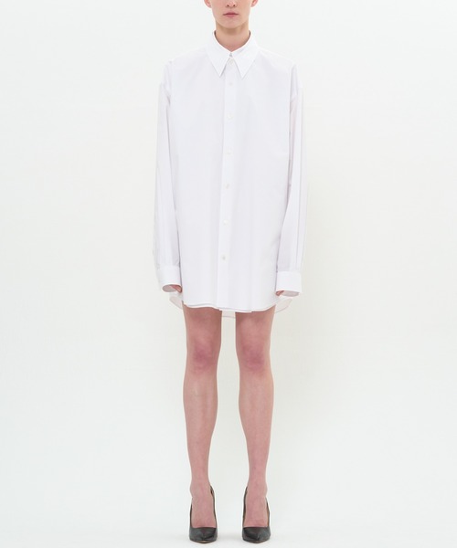DRESSEDUNDRESSED(ドレスドアンドレスド)の「Layered Oversized Shirt(シャツ/ブラウス・メンズ・ホワイト/ブラック/サックスブルー・2/4/3)」の18枚目の写真