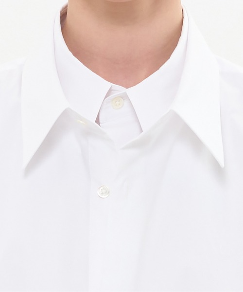 DRESSEDUNDRESSED(ドレスドアンドレスド)の「Layered Oversized Shirt(シャツ/ブラウス・メンズ・ホワイト/ブラック/サックスブルー・2/4/3)」の19枚目の写真