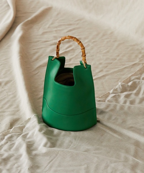 AMERICAN HOLIC（アメリカンホリック）の「バンブーハンドルバッグ（ハンドバッグ・レディース・アイボリー/ブラック/グリーン・FREE）」の3枚目の写真