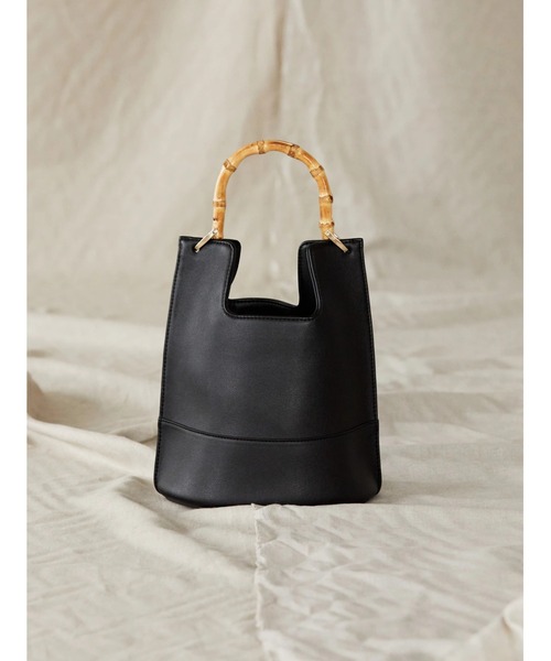 AMERICAN HOLIC（アメリカンホリック）の「バンブーハンドルバッグ（ハンドバッグ・レディース・アイボリー/ブラック/グリーン・FREE）」の8枚目の写真