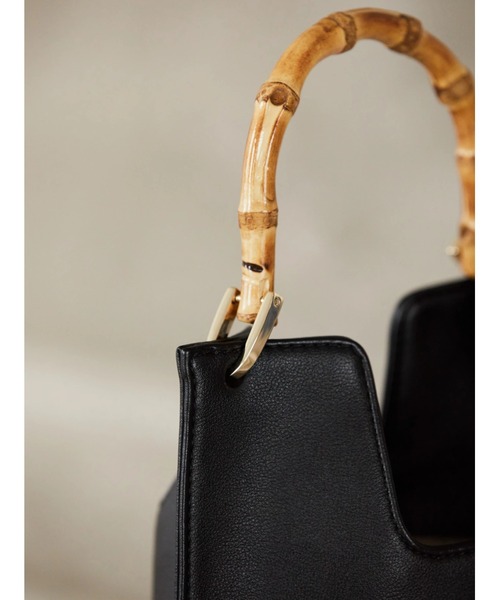 AMERICAN HOLIC（アメリカンホリック）の「バンブーハンドルバッグ（ハンドバッグ・レディース・アイボリー/ブラック/グリーン・FREE）」の11枚目の写真