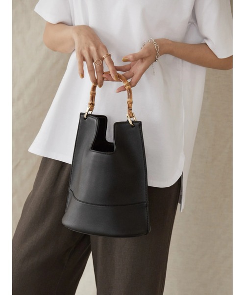 AMERICAN HOLIC（アメリカンホリック）の「バンブーハンドルバッグ（ハンドバッグ・レディース・アイボリー/ブラック/グリーン・FREE）」の18枚目の写真