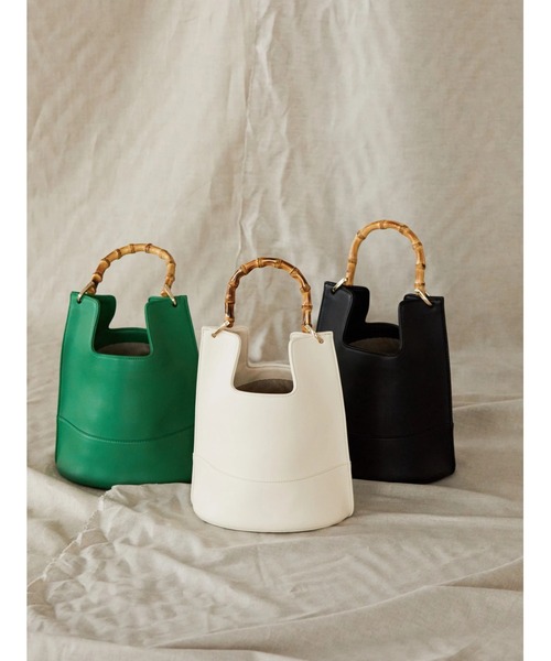 AMERICAN HOLIC（アメリカンホリック）の「バンブーハンドルバッグ（ハンドバッグ・レディース・アイボリー/ブラック/グリーン・FREE）」の22枚目の写真