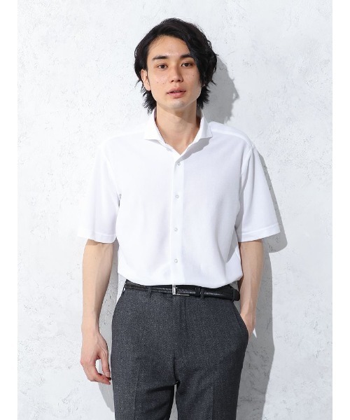 Perfect Suit FActory（パーフェクトスーツファクトリー）の「【サステナブル】前開きビズポロシャツ　ホワイト/ブラック/ベージュ/ネイビー（ポロシャツ・メンズ・ブラック/ホワイト/ネイビー/ベージュ・S/L/LL/M）」の2枚目の写真